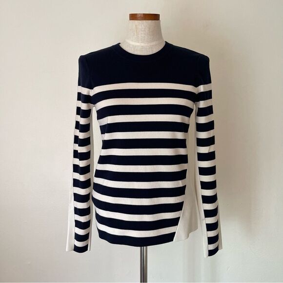 Rag & Bone Cecilee Navy Blue and White stripe Sweater Medium - Picture 1 of 8